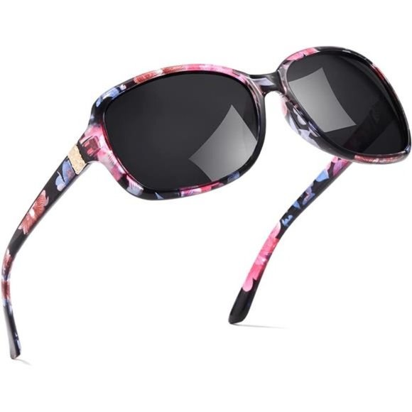 Polarized Sunglasses Womens A04 Trendy Polarized Sunglasses, Floral